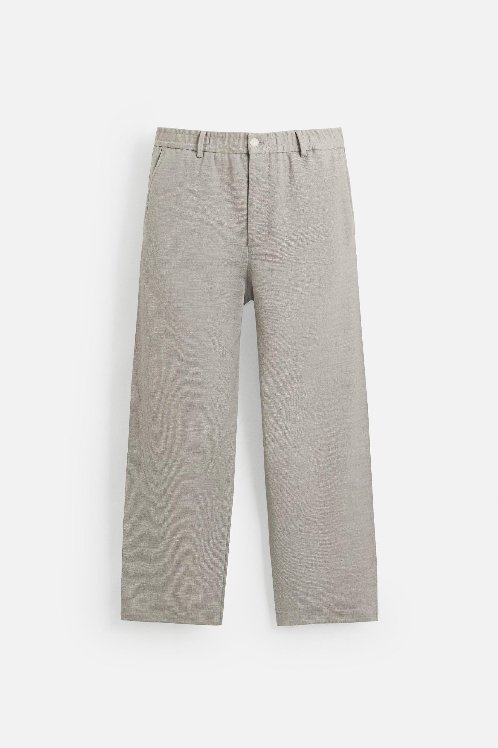 TEXTURED REGULAR FIT PANTS Product Image