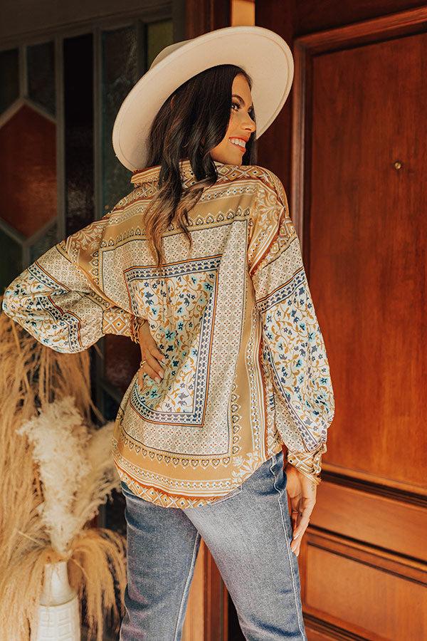 Dig Deep Down Button Up In Iced Latte Product Image