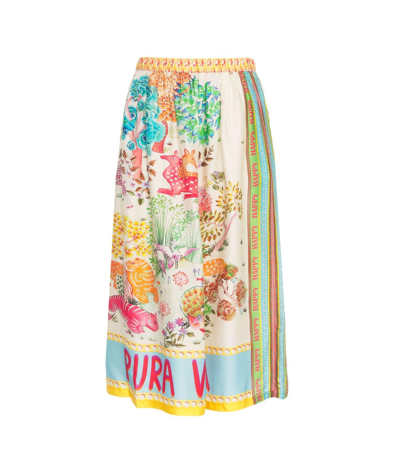 Satin skirt with print Product Image
