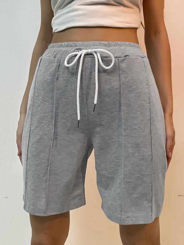 Solid Ruched Drawstring Shorts Product Image