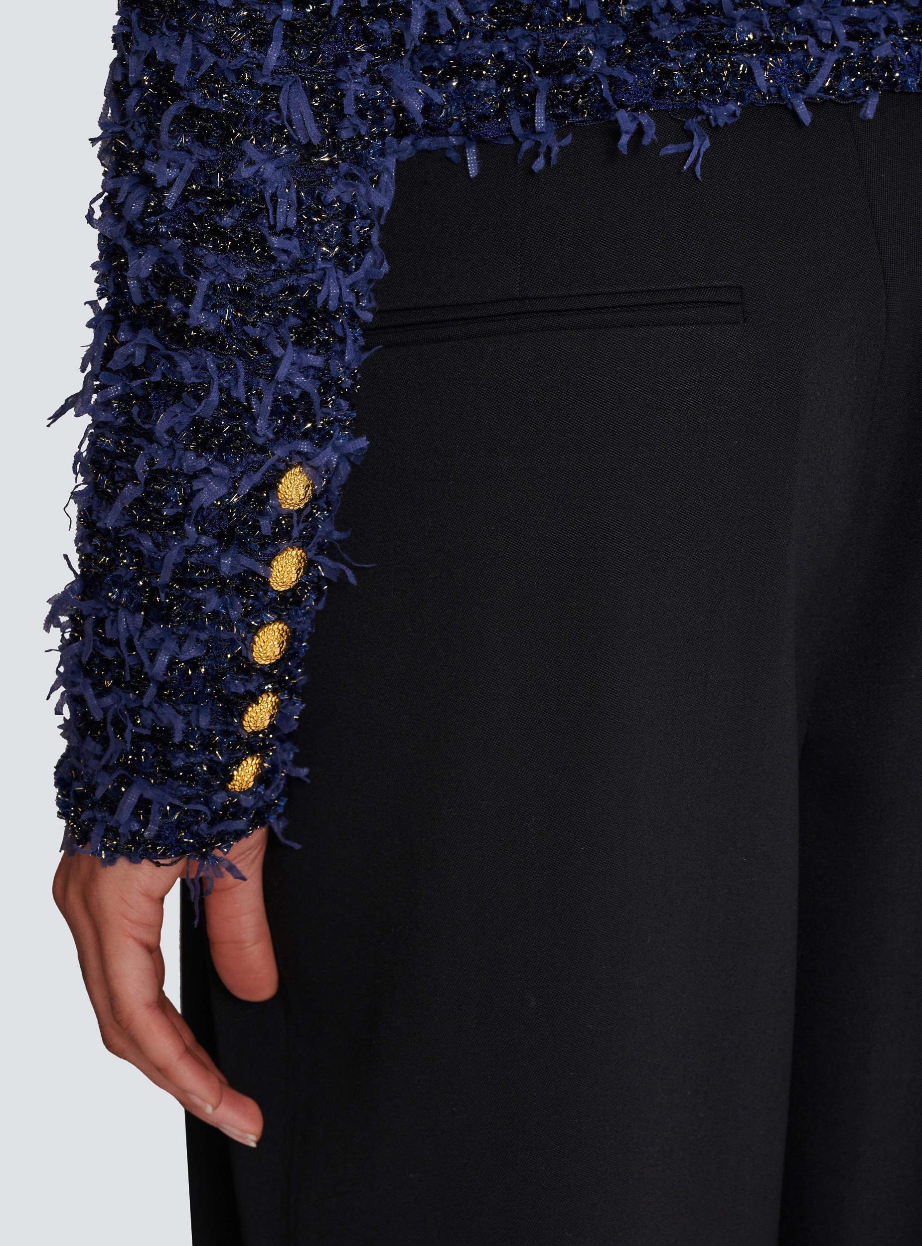 Cropped tweed knit jacket Product Image