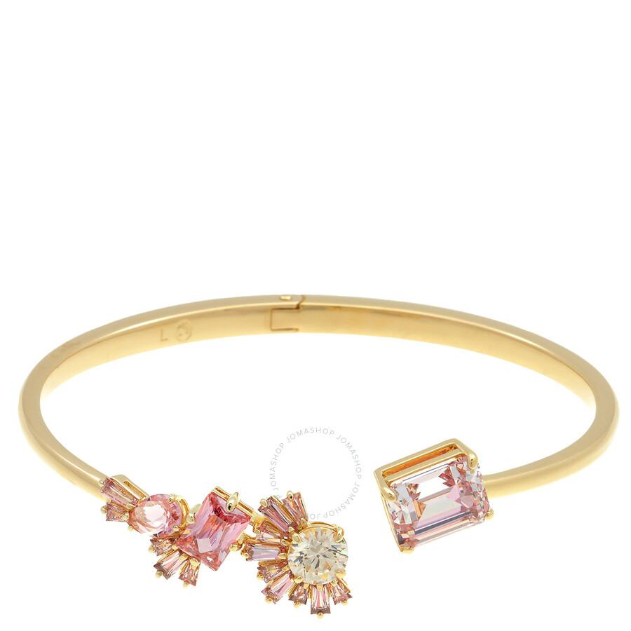 SWAROVSKI Gema Bangle Gold Shiny Pink In Silver Tone Product Image