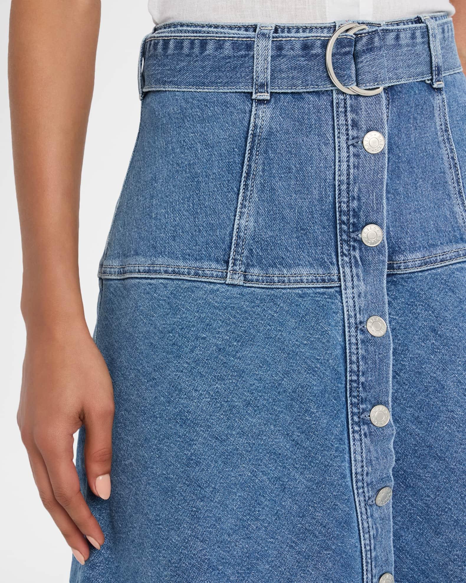 Loma Belted Denim Midi Skirt Product Image