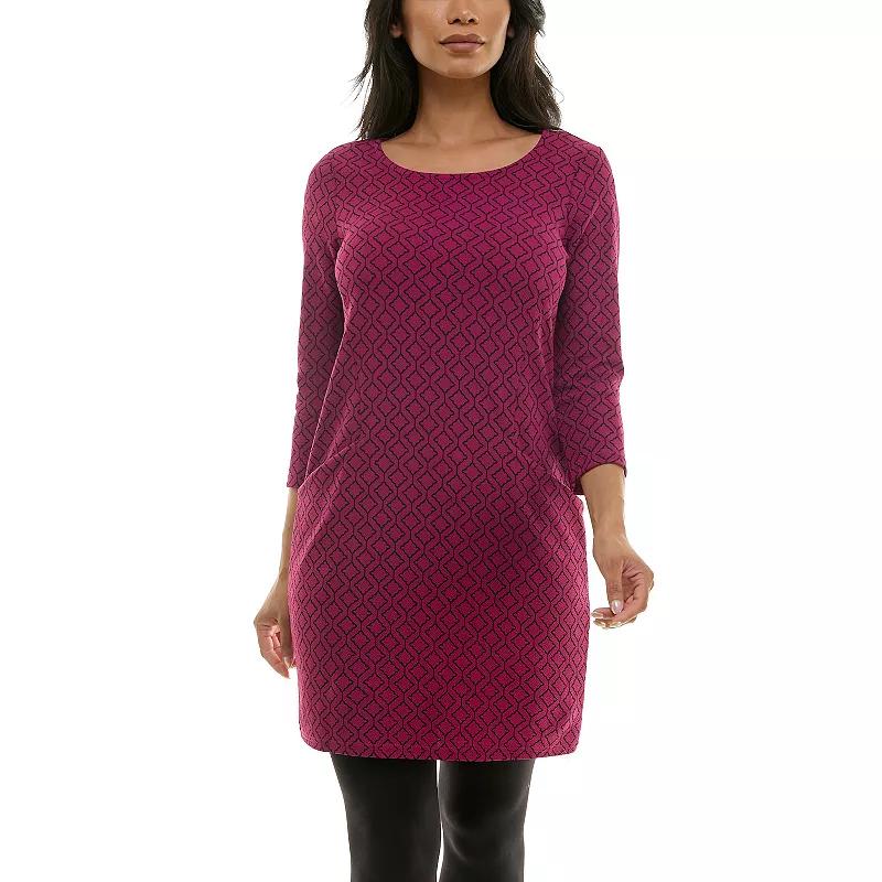 Womens Nina Leonard Textured Crepe Pocket Dress, Womens Product Image