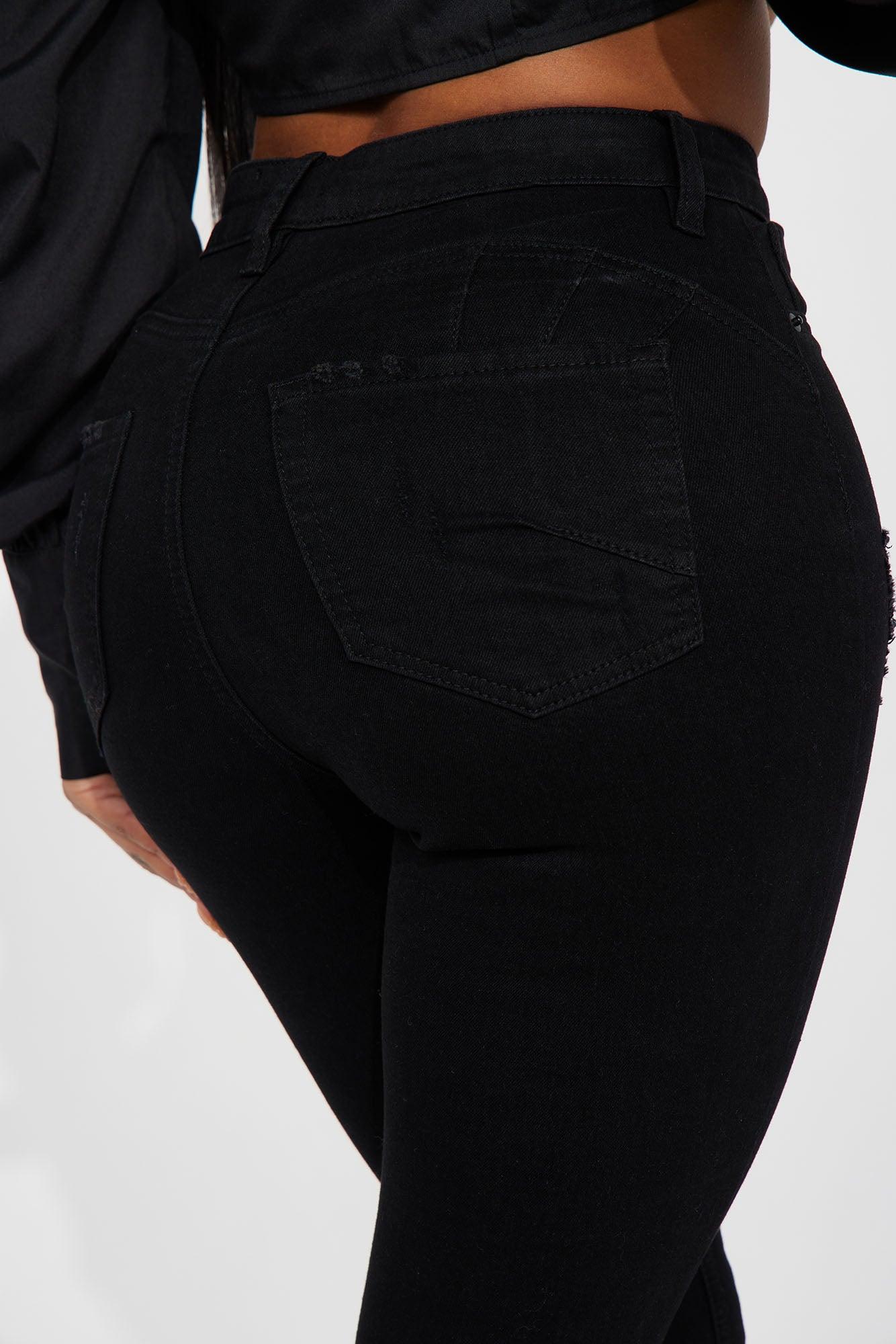 Miami Booty Lifting Ripped High Rise Stretch Skinny Jeans - Black Product Image