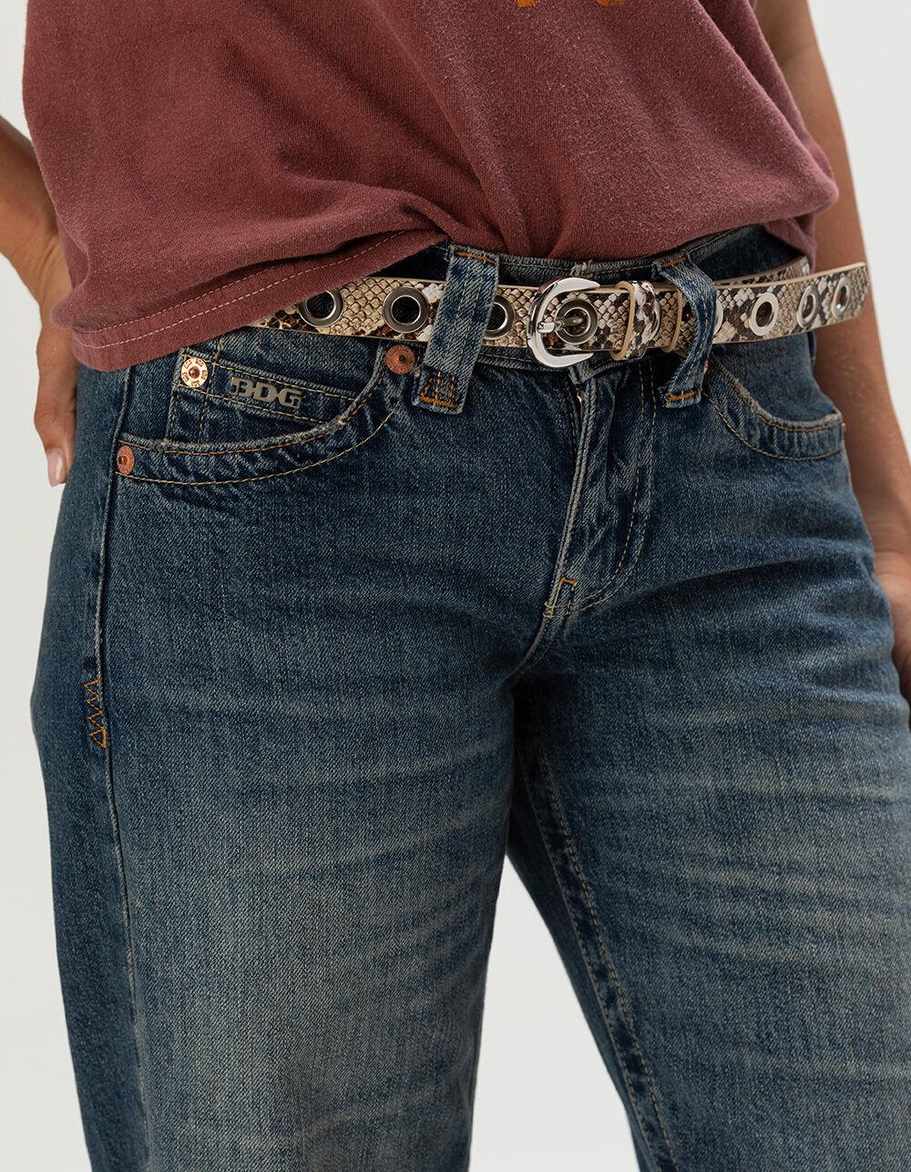 Snake Grommet Skinny Belt - SNAKE Product Image