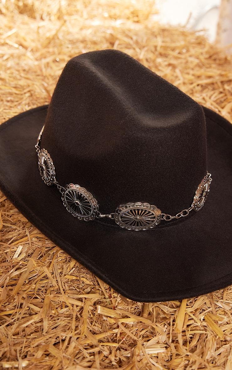 Black Chain Buckle Festival Cowboy Hat Product Image