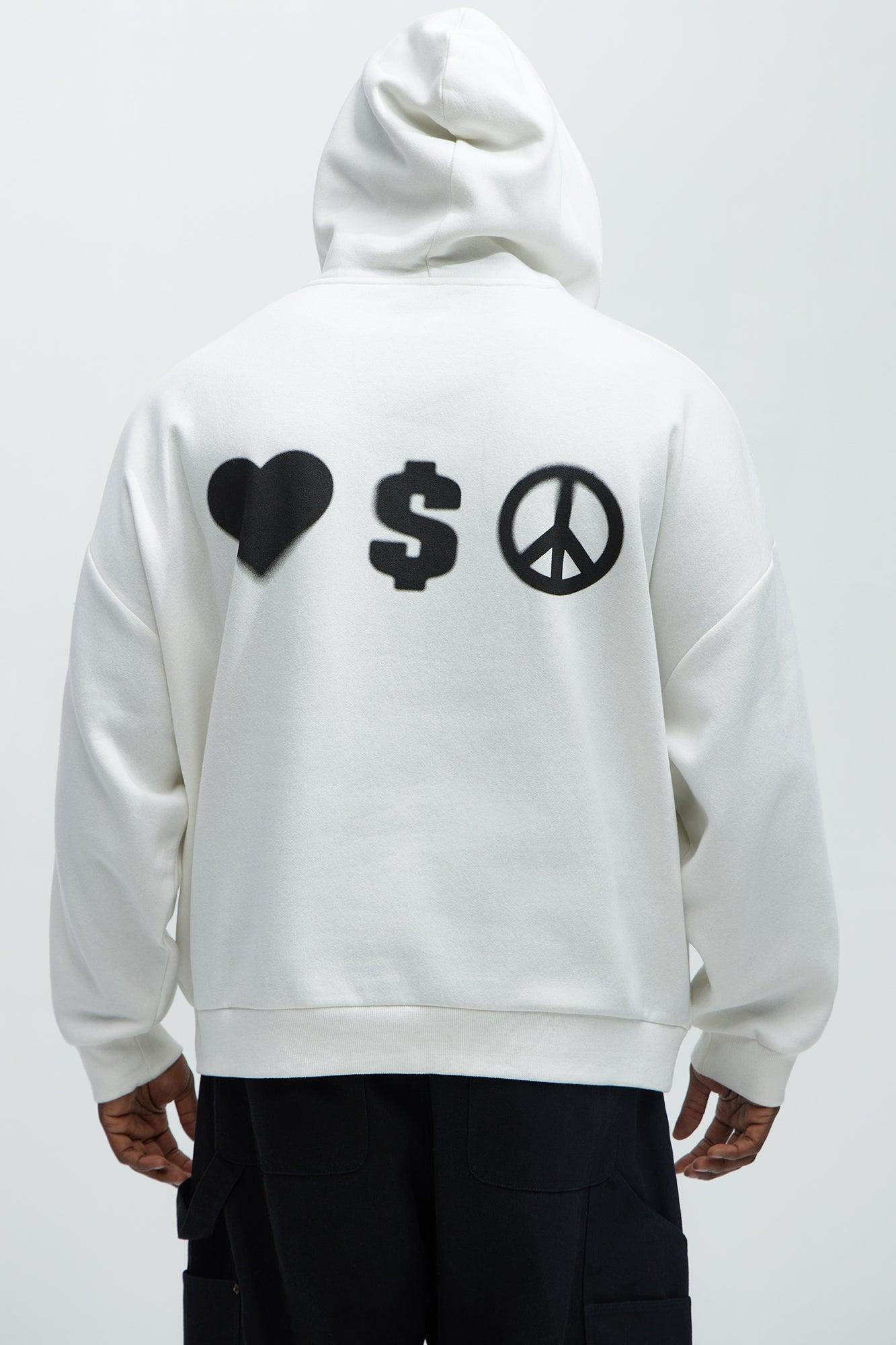 Tyson Spray Paint Oversized Hoodie - White/combo Product Image