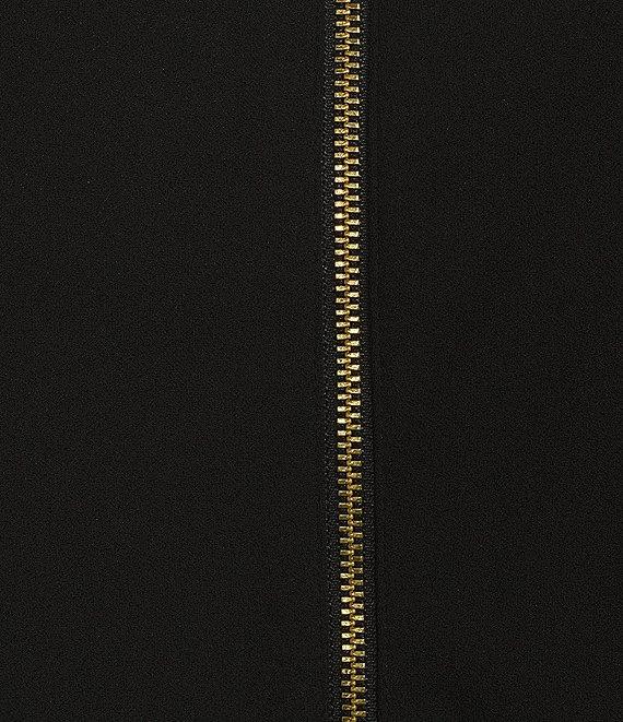 Calvin Klein Crew Neck Short Tulip Sleeve Solid Sheath Stretch Dress Product Image