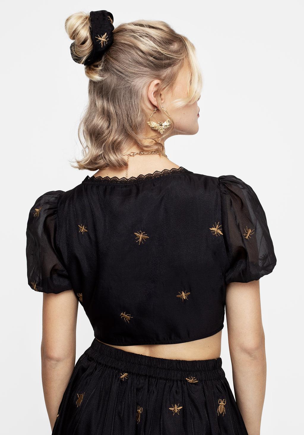 Insectarium Embroidered Organza Corset Top Product Image