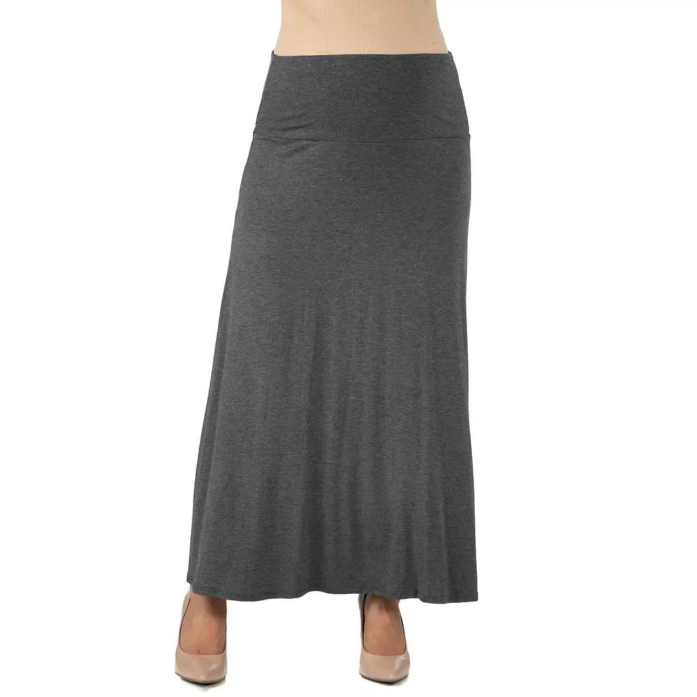 Maternity 24Seven Comfort Apparel Elastic Waist Maxi Skirt, Women's,  Product Image