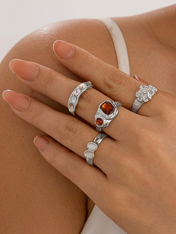 Geometric Rhine Stones Rings Accessories Product Image