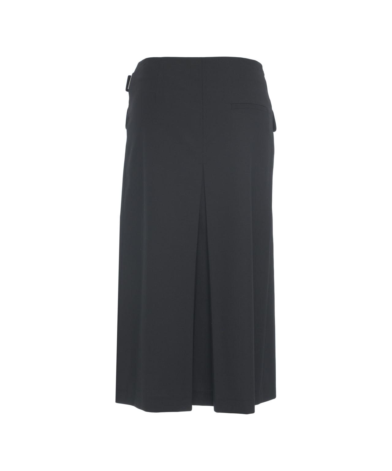 Midi pleated skirt with waist belt Product Image