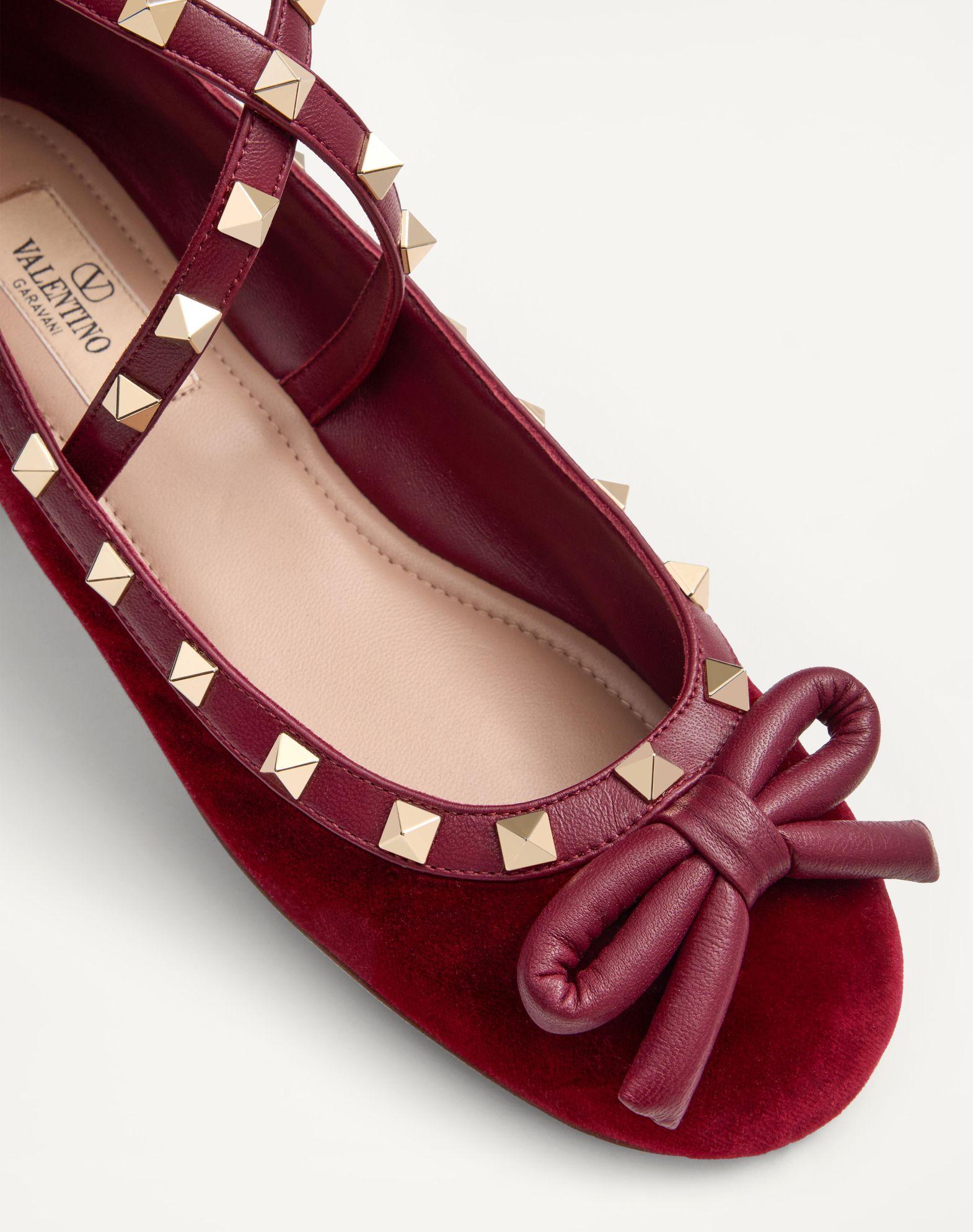 Rockstud Velvet Ballerina Product Image