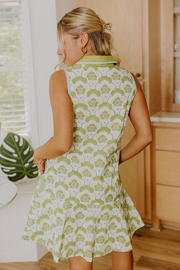Get Into The Groove Floral Mini Dress in Lime Product Image