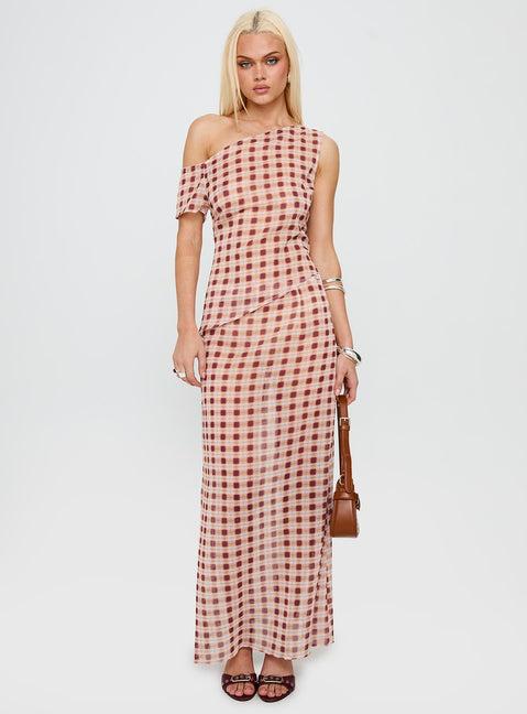 Surina Skirt Peach Check Product Image