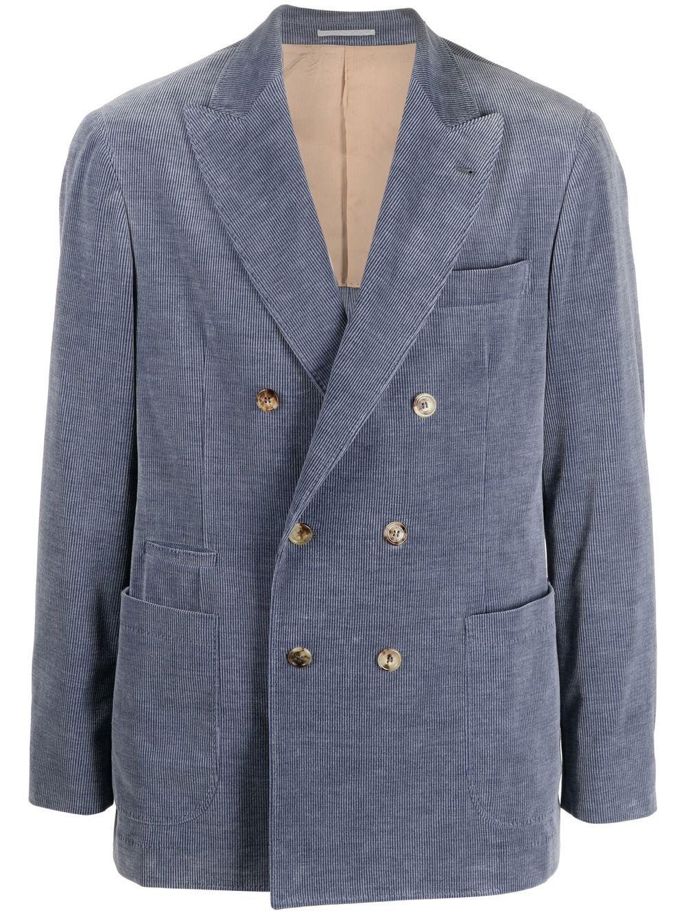 corduroy double-breasted suit jacket Product Image