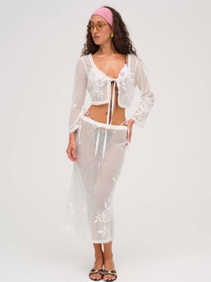Rose Crochet Top — White Product Image