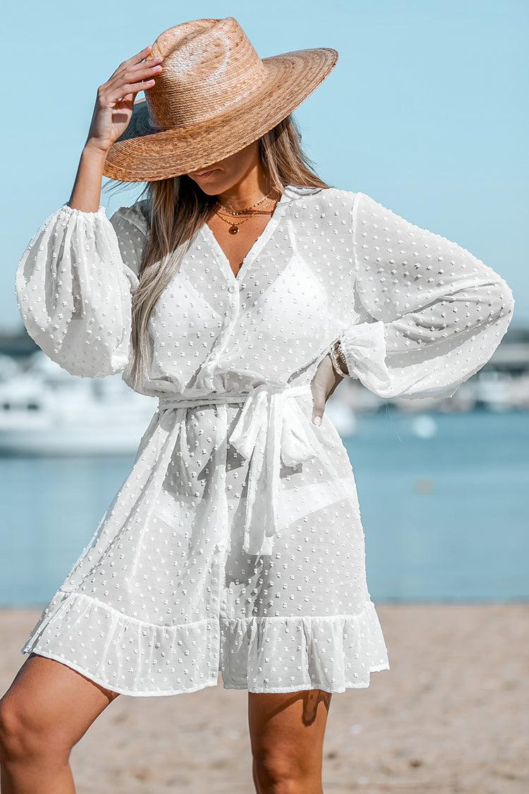 Nikita Belted Clip Dot Cover-Up Dress Product Image