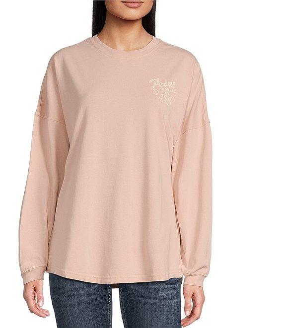 Ariat Jersey Knit Canvas Oversized Crew Neck Long Sleeve T-Shirt Product Image