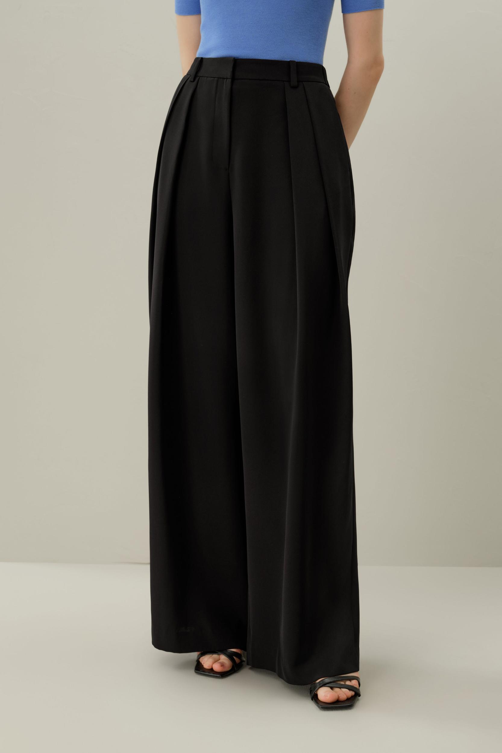 Stretch Silk Crepe Wide-Leg Pant Product Image