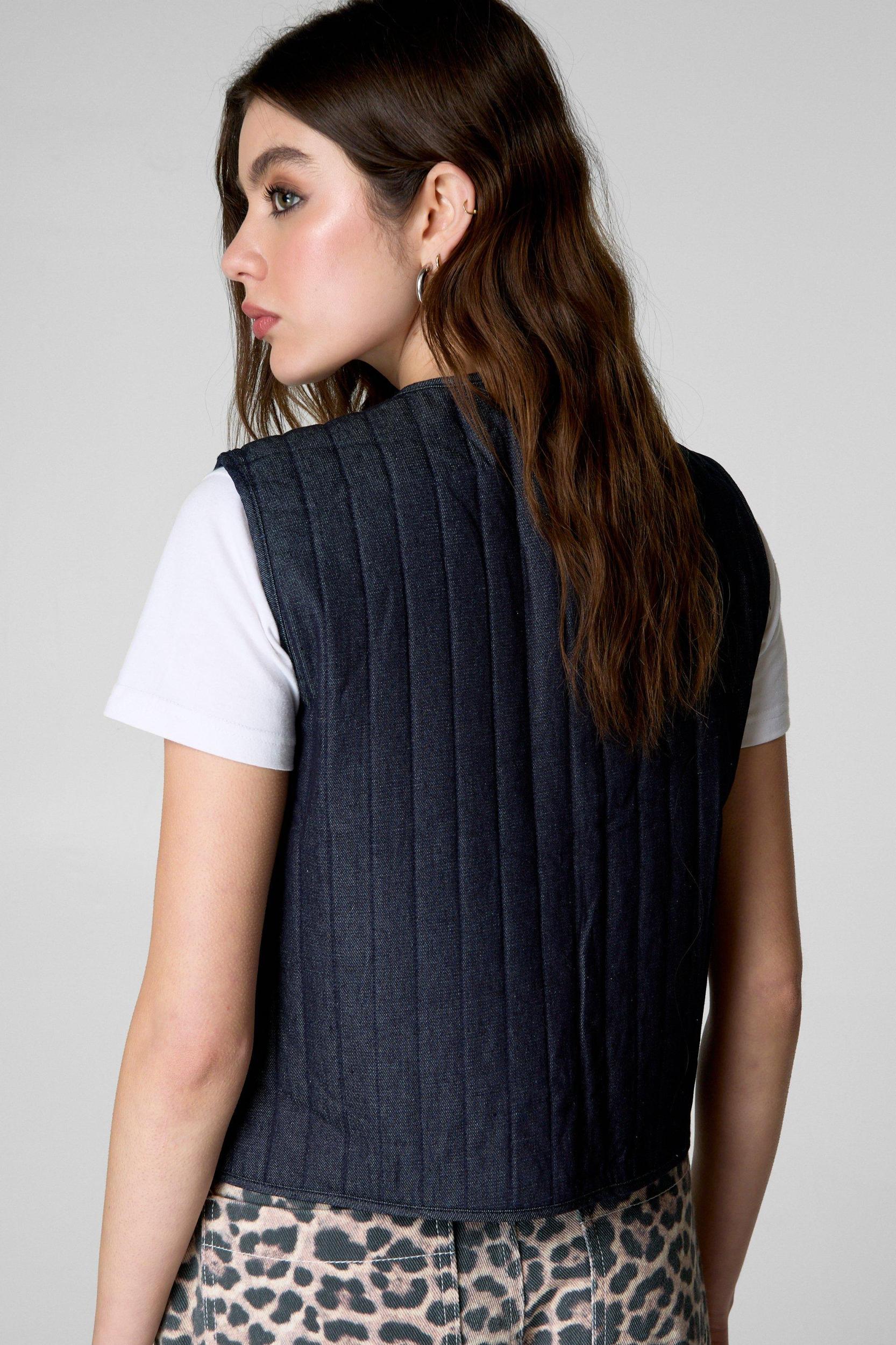 Tie Front Denim Gilet Product Image