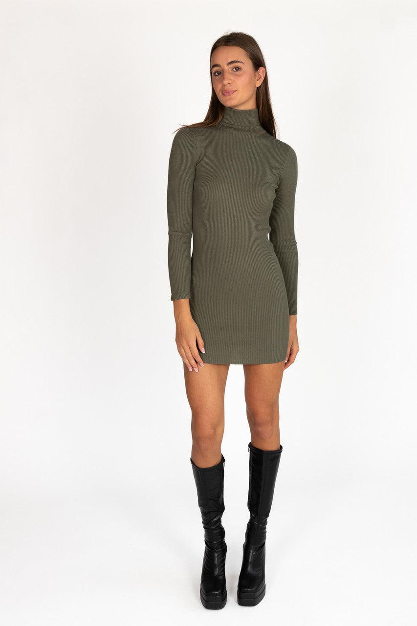 Olive 90's Sweater Dress Product Image
