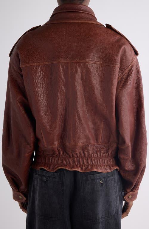 ISABEL MARANT Aneli Double-collar Leather Bomber Jacket In Brown Product Image