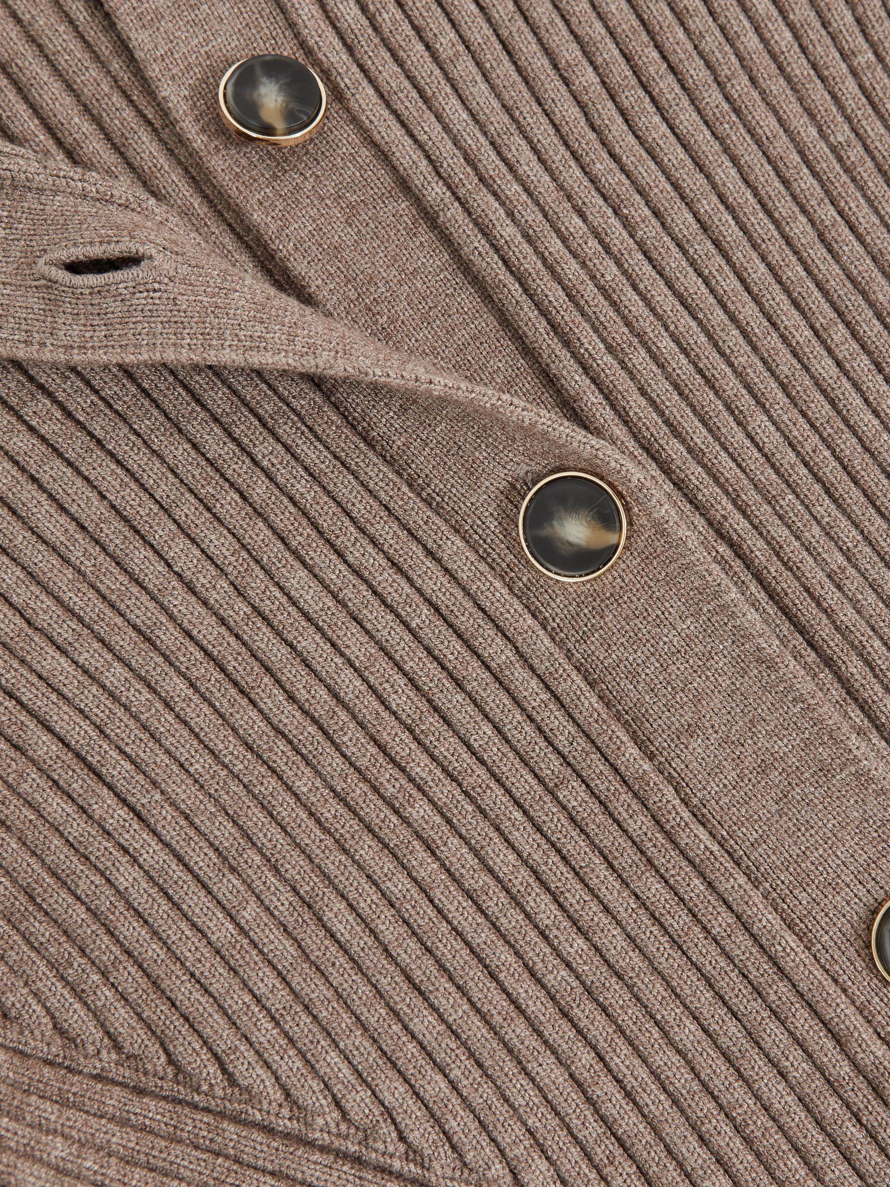 Button Front Knit Cardigan in Stone Product Image