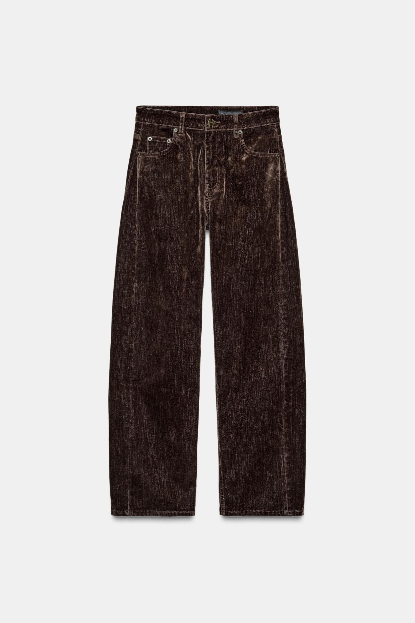 ZW COLLECTION HIGH-WAISTED FLOCKED BALLOON JEANS Product Image