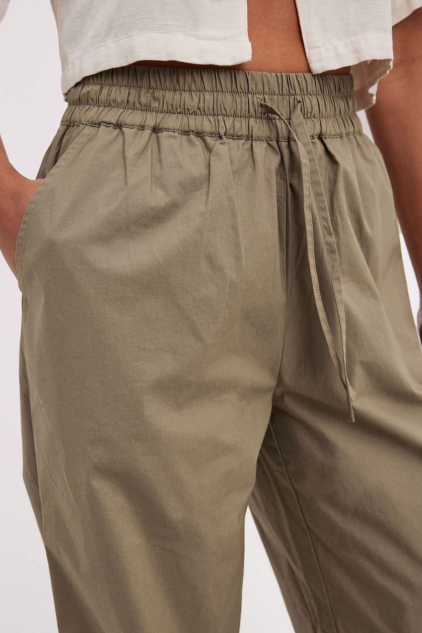 Elastic Waistband Cotton Pants Product Image