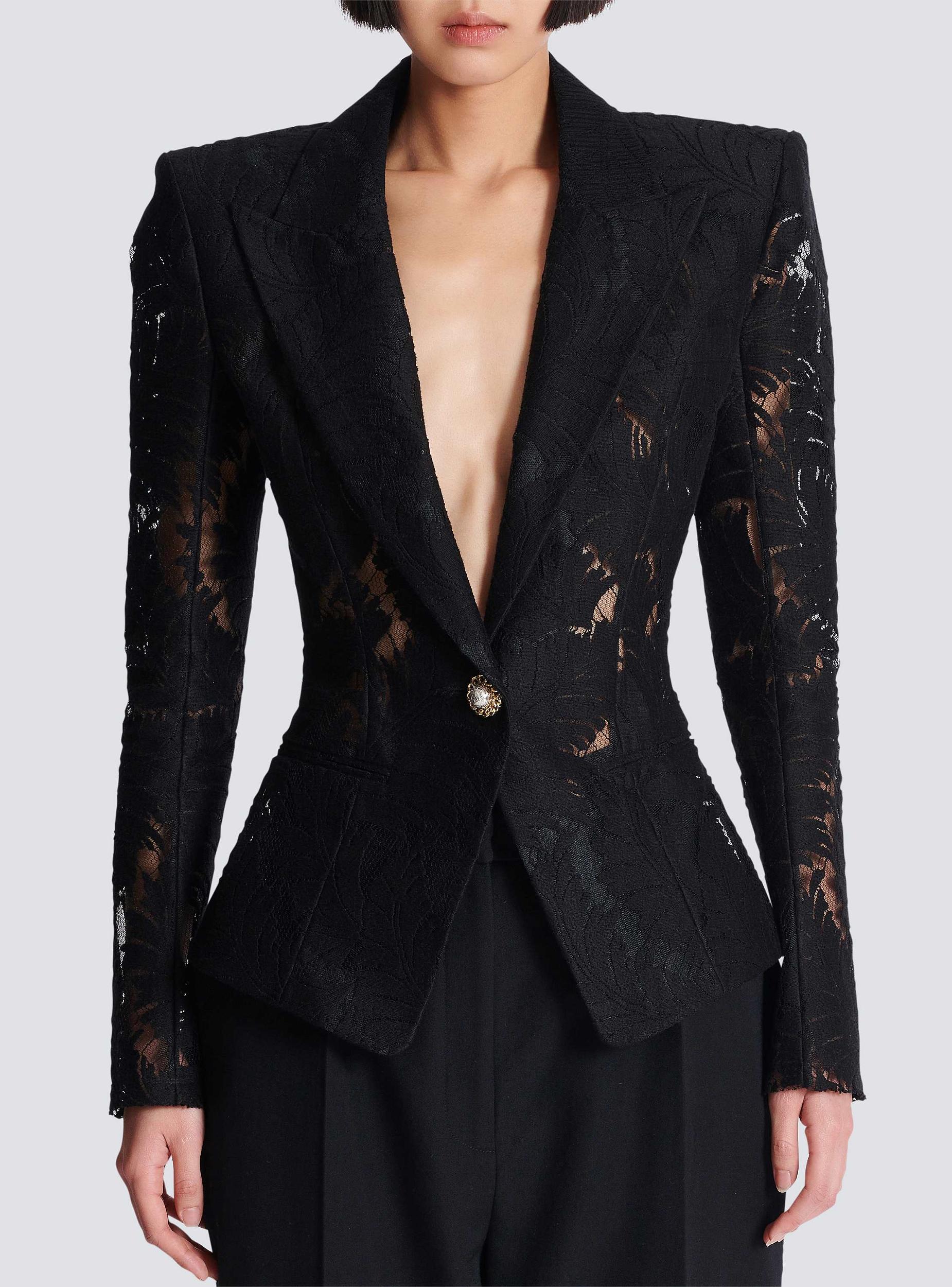 1-button fitted lace jacket Product Image