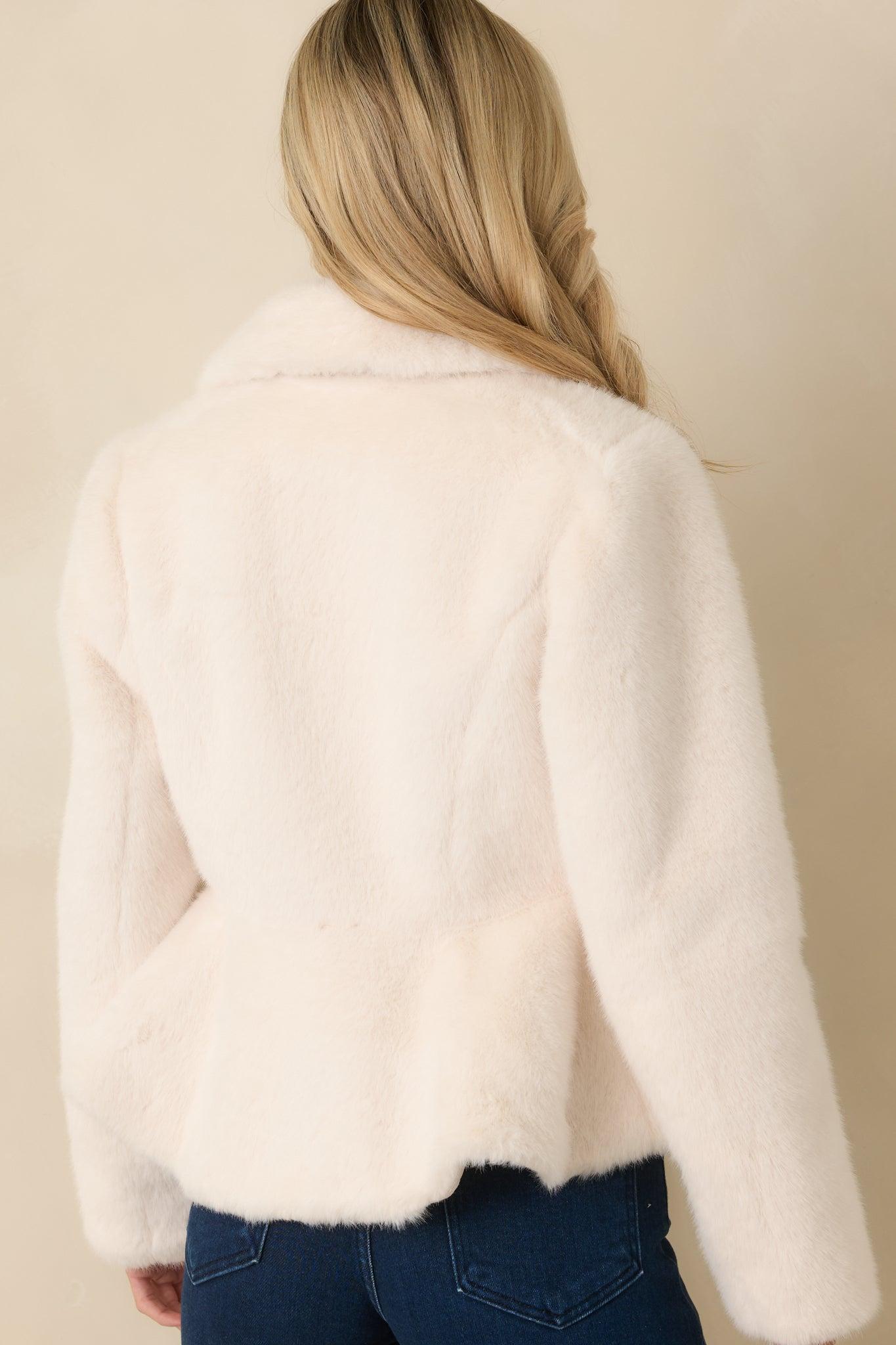 Roam Free Ivory Faux Fur Fitted Coat Product Image