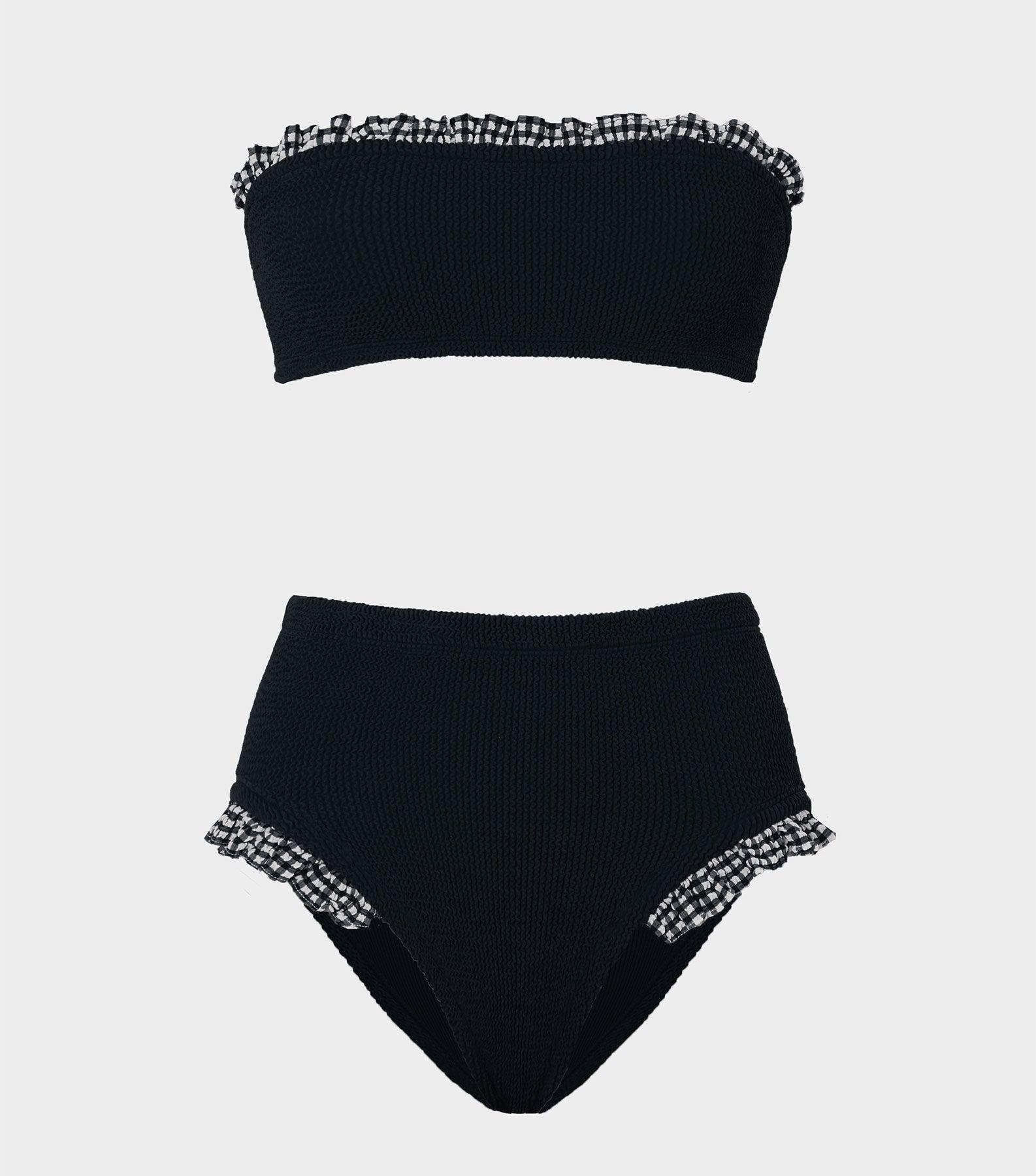 Peggy Bikini - Black Gingham Product Image
