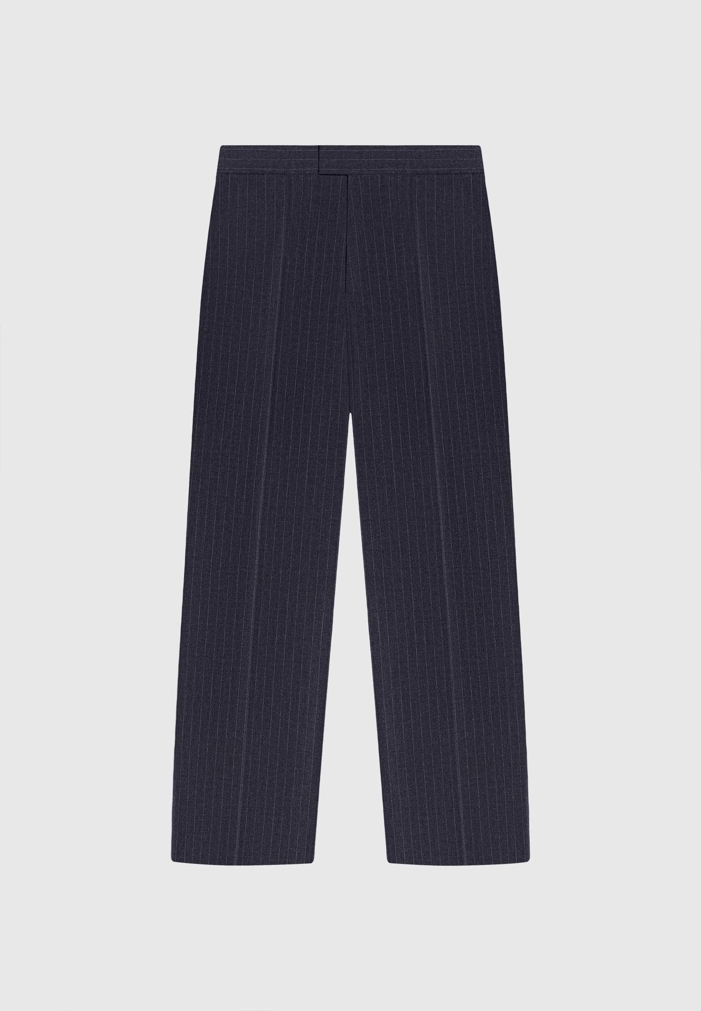 Relaxed Fit Pinstripe Tailored Trousers - Navy Male Product Image