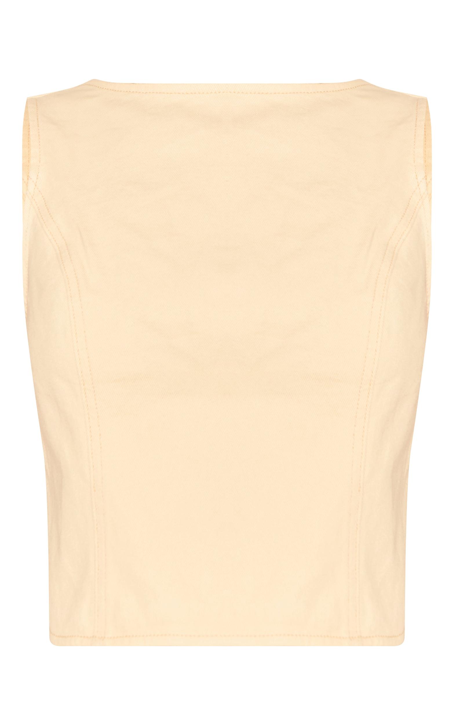 Butter Cream Tie Back Sleeveless Denim Top Product Image