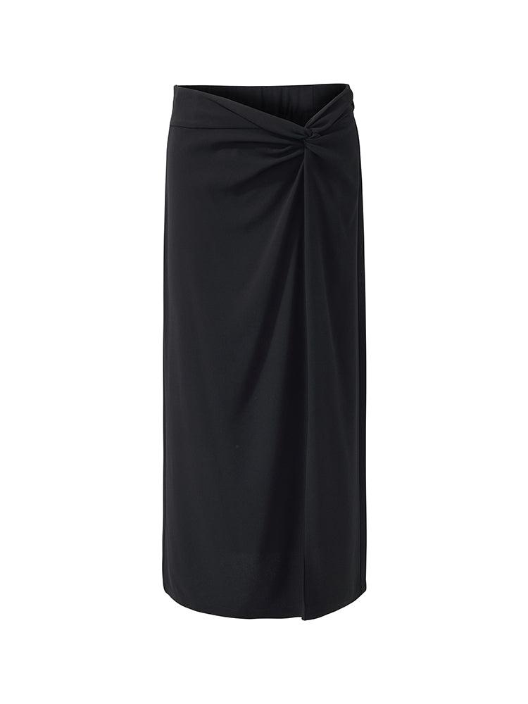 Acetate Twist Front Side Split Women Skirt Product Image