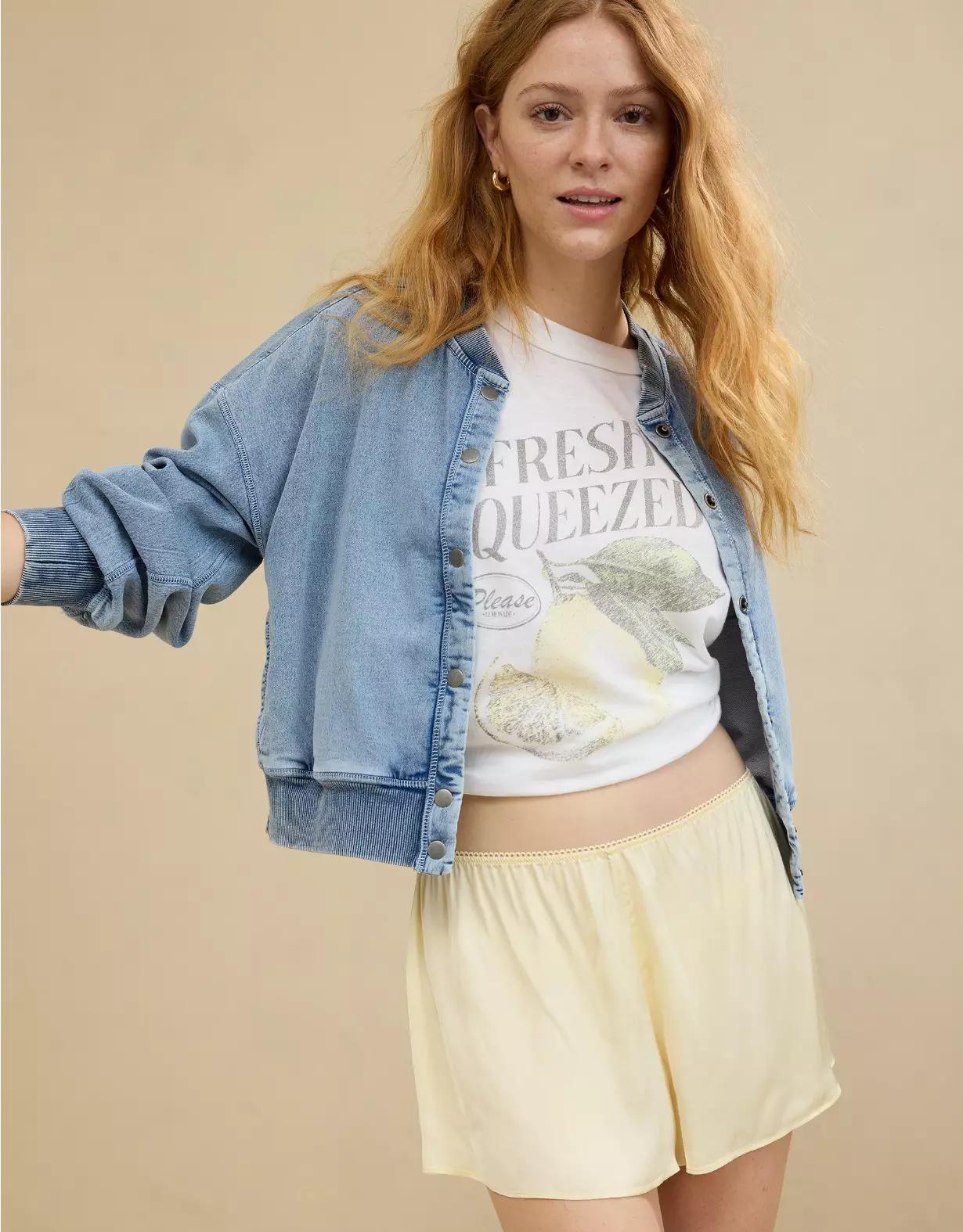 Aerie Off-Duty Satin Flirty Boxer Product Image