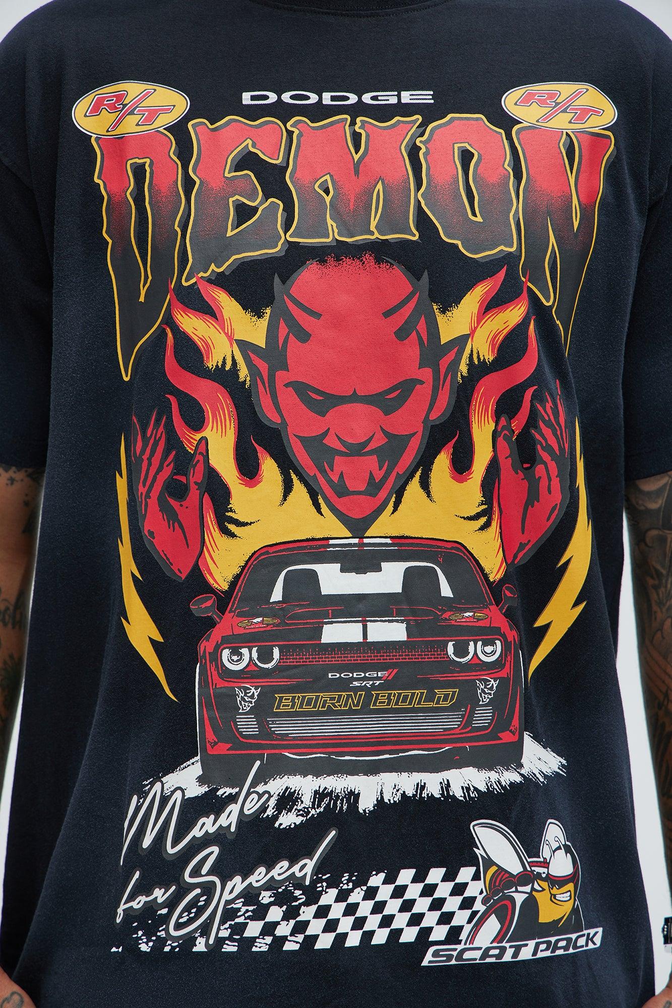 Dodge Hellcat Demon Oversized Short Sleeve Tee - Black Product Image