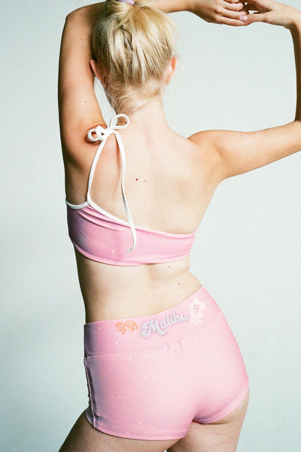 Holiday Terry One Shoulder Bikini Top - Malibu High Product Image