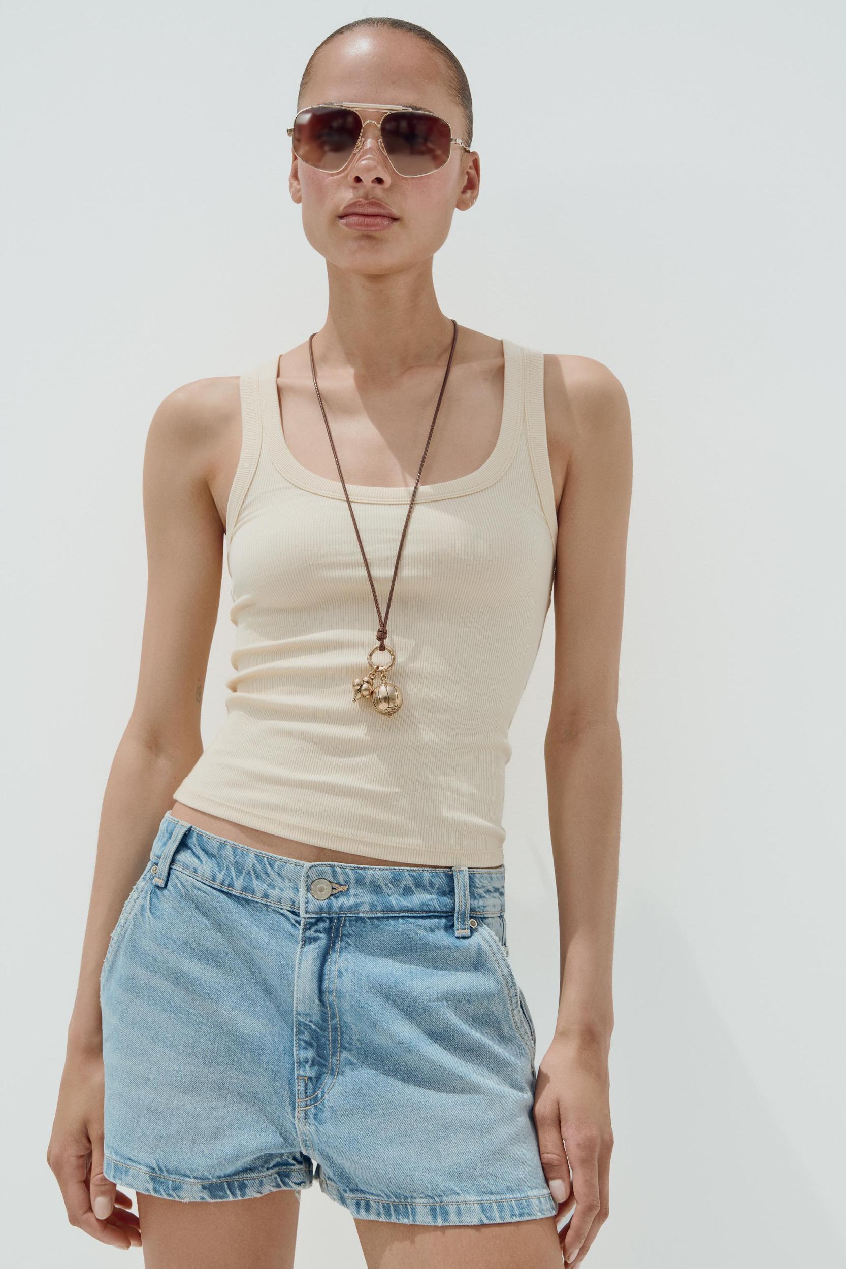 TRF CHINO DENIM SHORTS Product Image