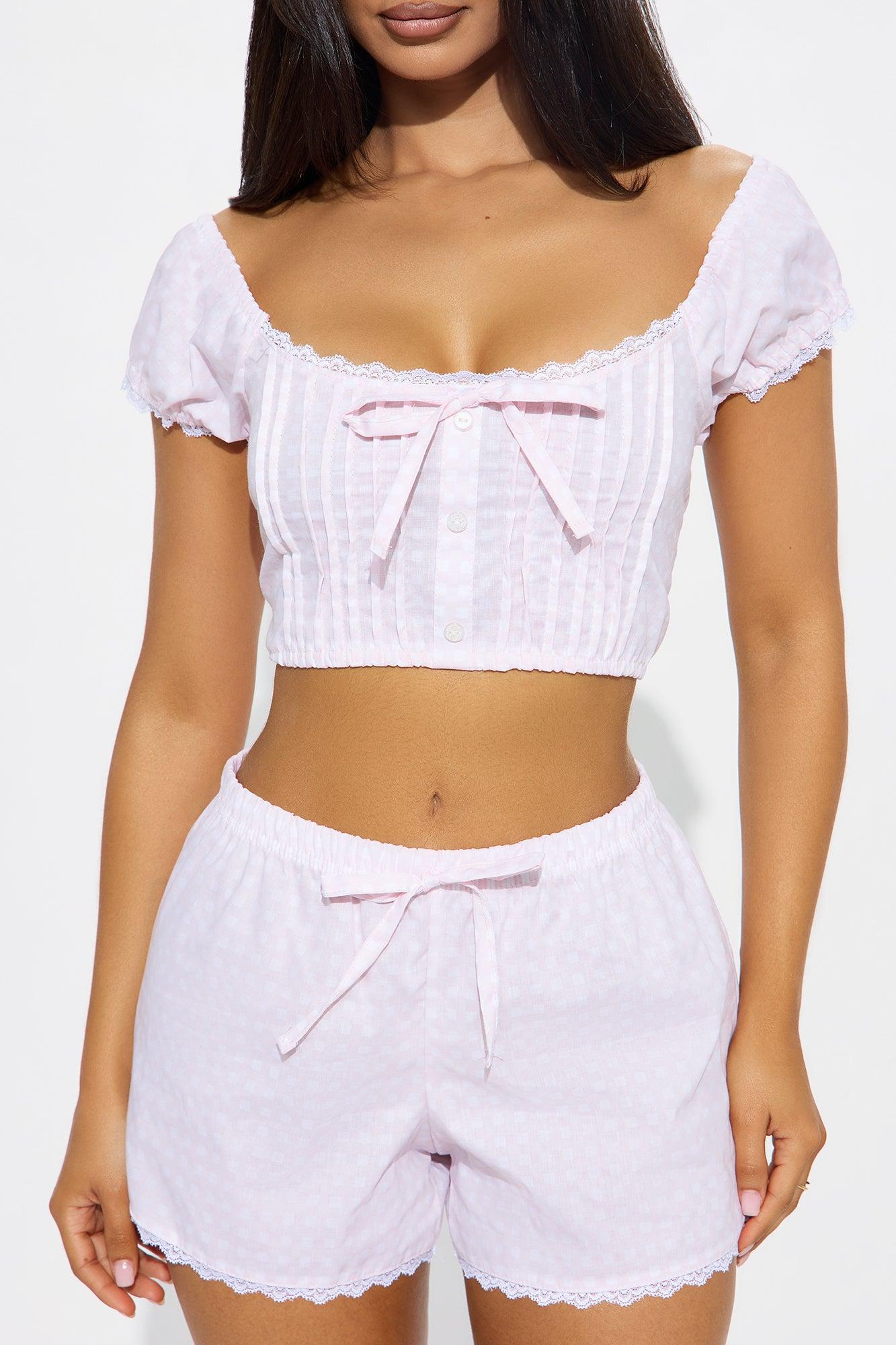 Ultimate Sweetheart Poplin PJ Short Set - Pink Female Product Image