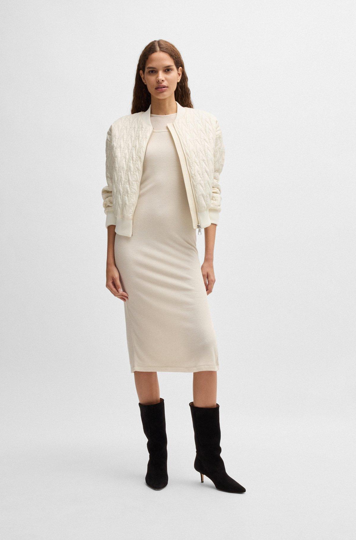 Water-repellent bomber jacket with patterned quilting Product Image