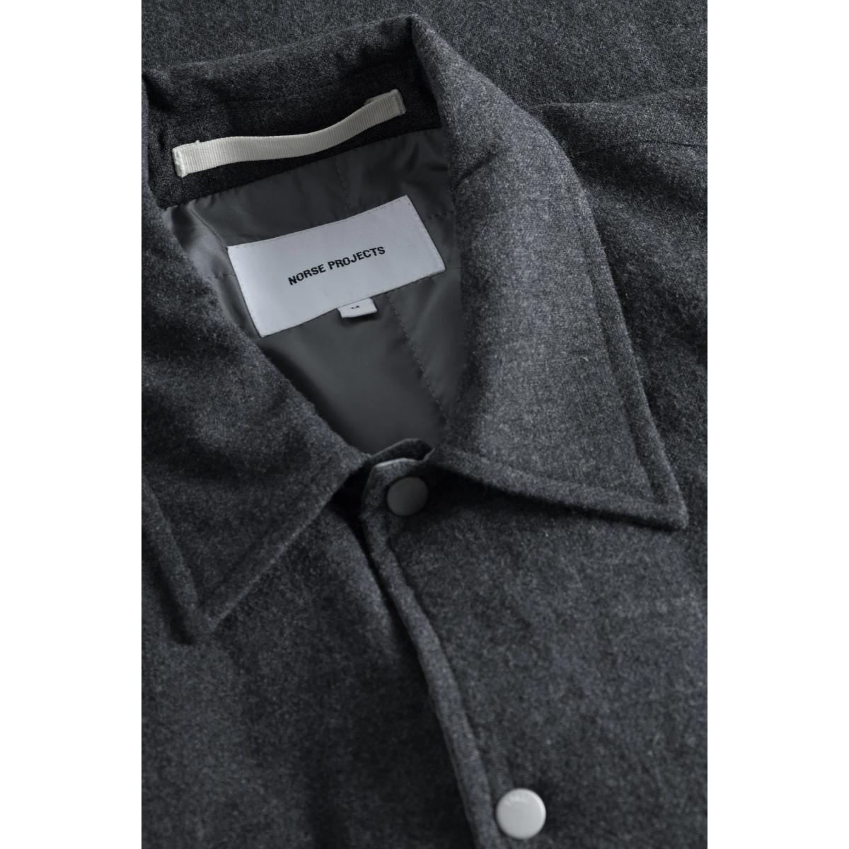 Hjalmer Insulated Wool Overshirt Charcoal Melange Product Image