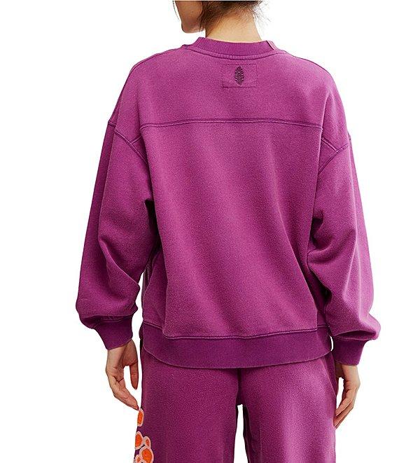 FP Movement Coordinating All Star Crew Neck Long Sleeve Slouchy Embroidered Logo Pullover Product Image