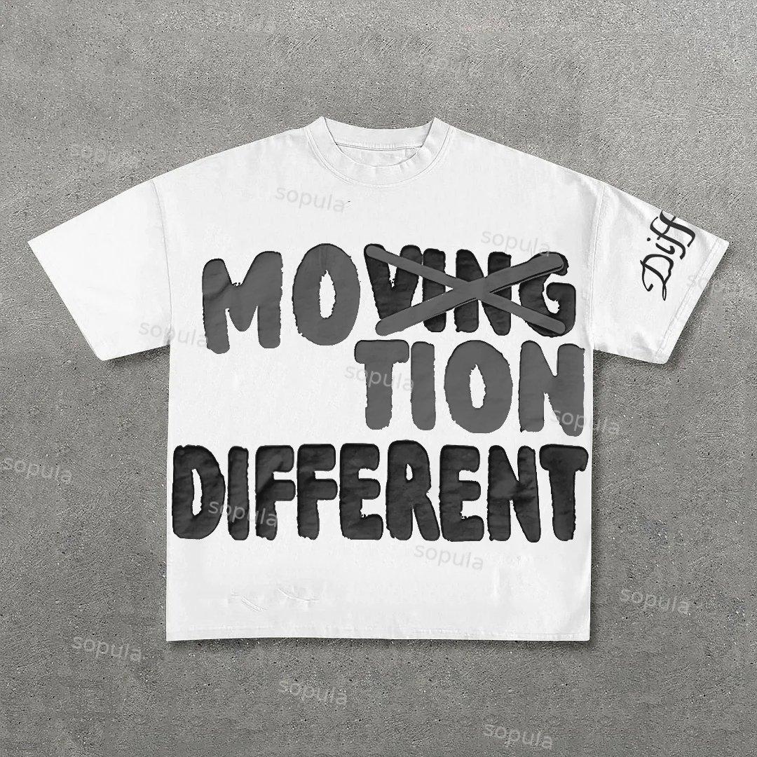 Vintage Motion Different Graphic 100% Cotton Short Sleeve T-Shirt Product Image