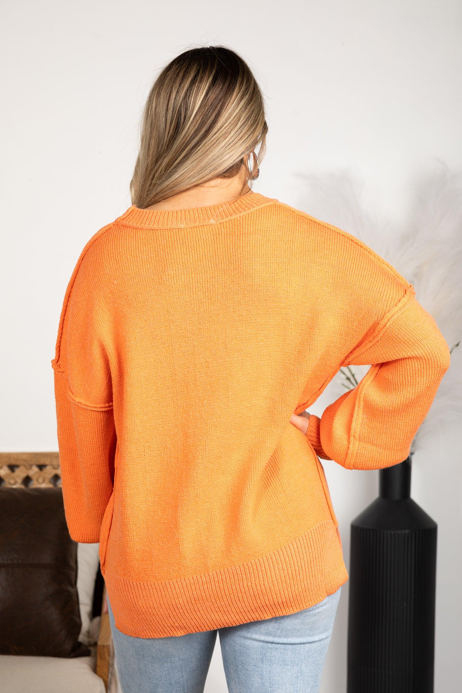 Oversized Basic Solid Ribbed Sweater Knit Top Product Image