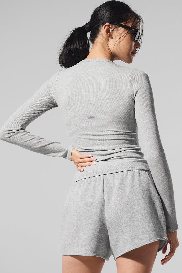 Ribbed Modal Long Sleeve - Athletic Heather Grey Product Image
