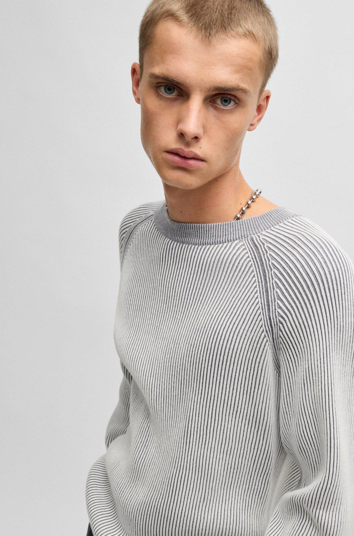 Cotton sweater with two-tone ribbing Product Image