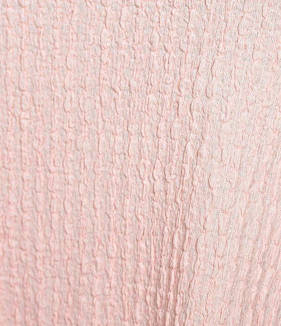 Allison Daley Plus Size Pucker Knit 3/4 Sleeve Keyhole Neck Top Product Image